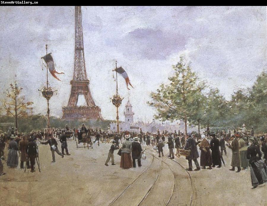 cesar franck entrabce to the exposition universelle by jean beraud